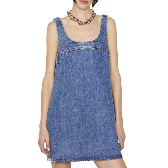 frame flare mini dress Frame Micro Flare Denim Minidress - Blue Compilation